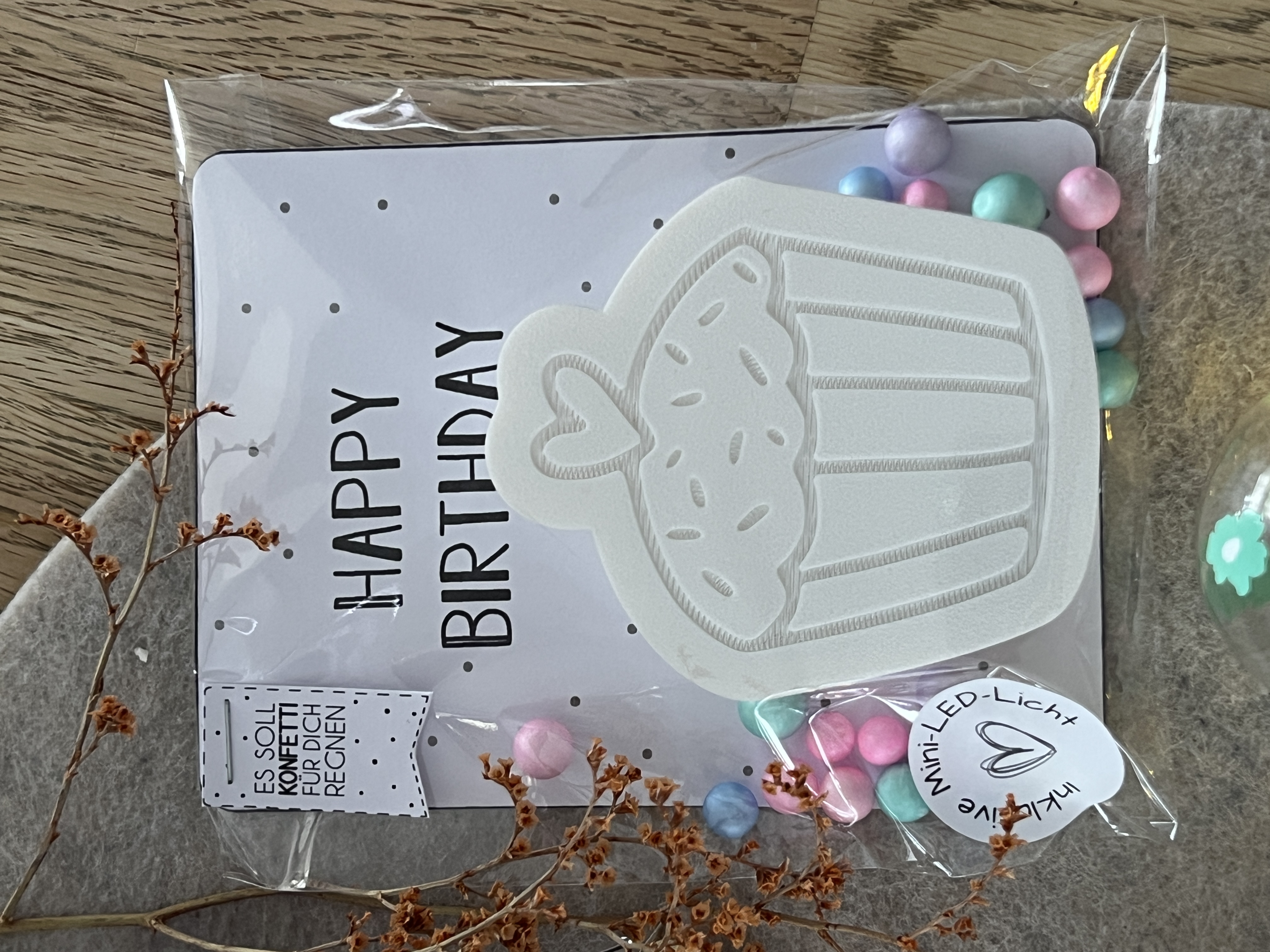 Geldgeschenk Törtchen mit Mini LED Licht
