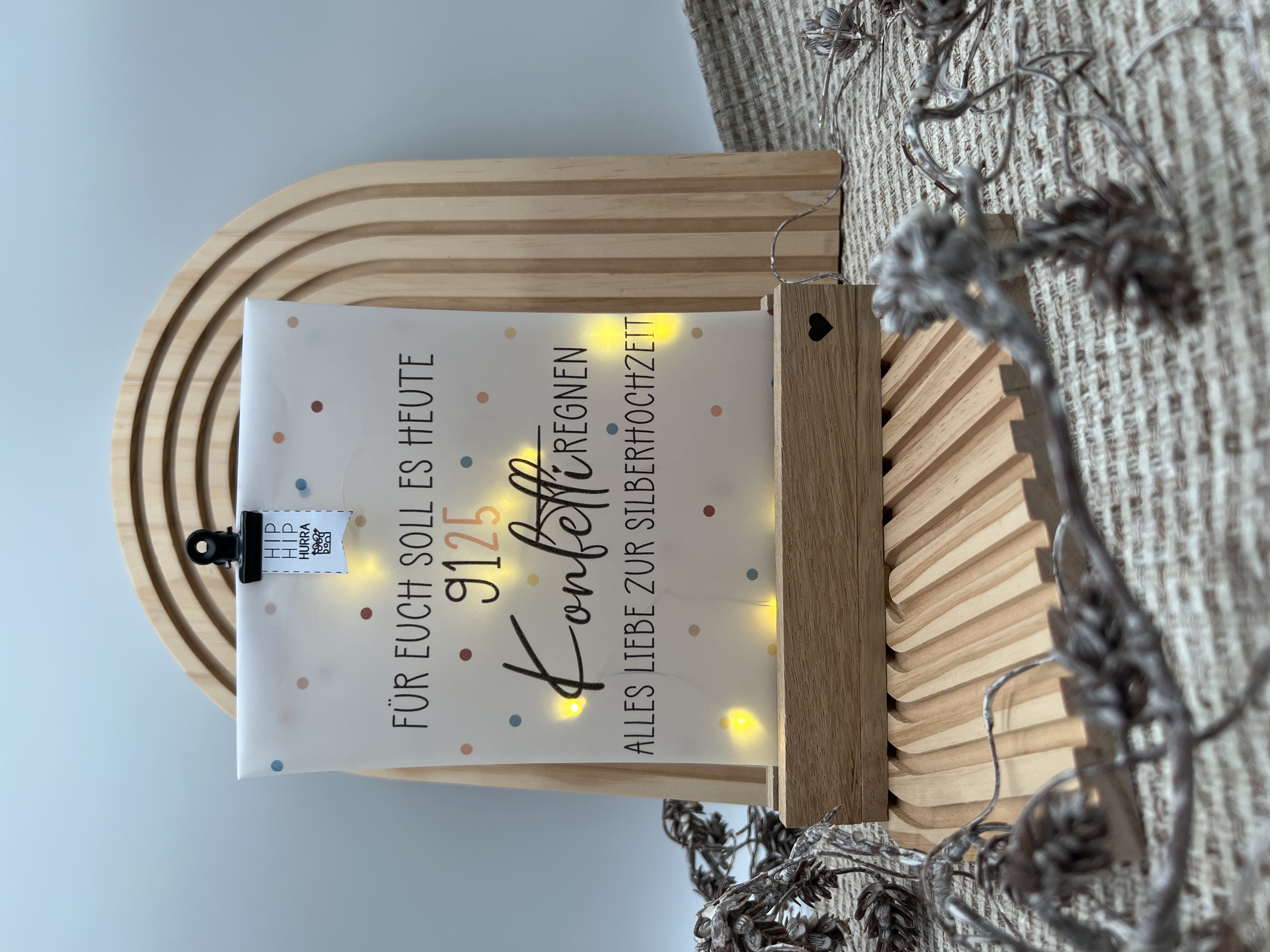 Lichttüte mit Motiv Silberhochzeit Geldgeschenk