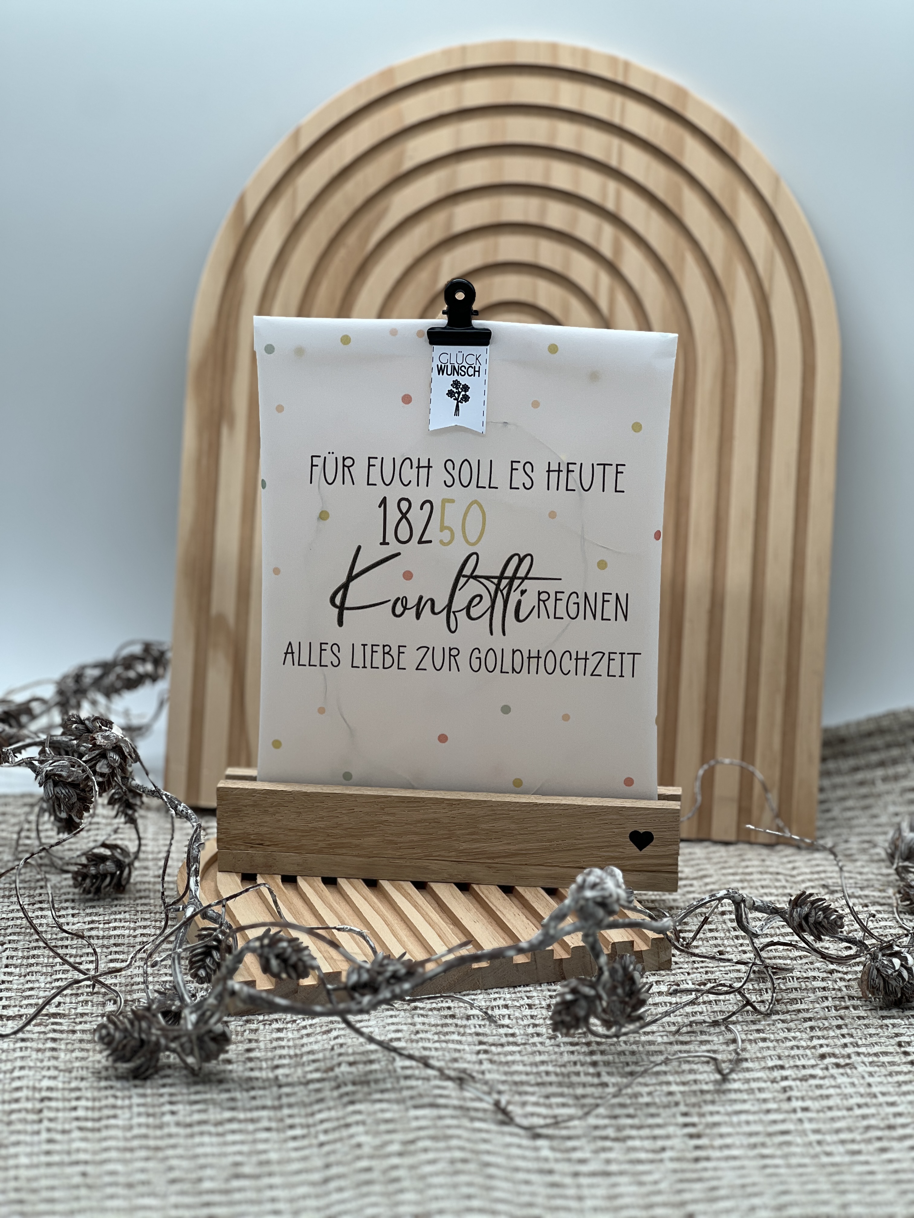 Lichttüte mit Motiv Goldhochzeit Geldgeschenk