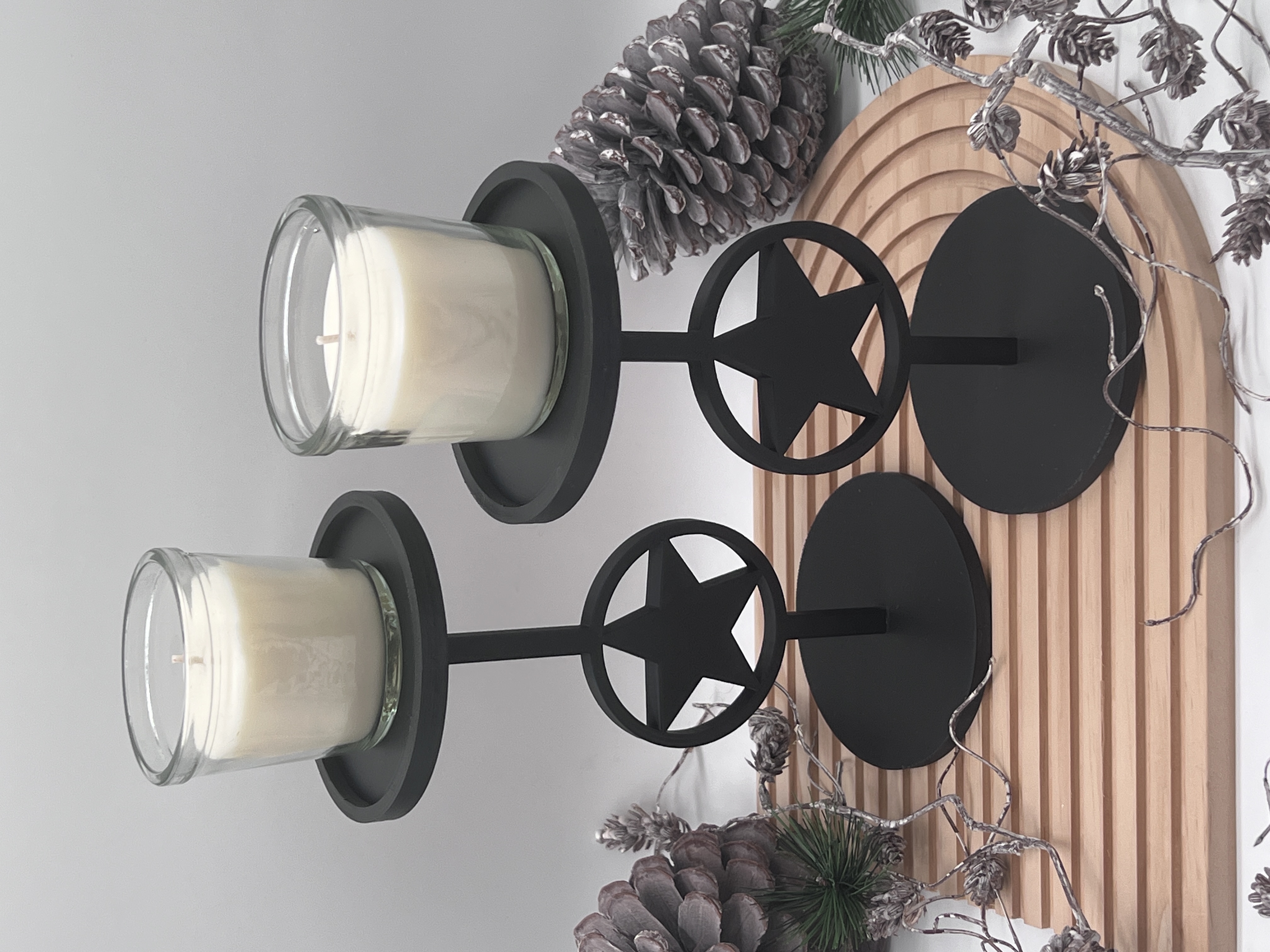 3D-gedruckter Kerzenhalter mit Motiv