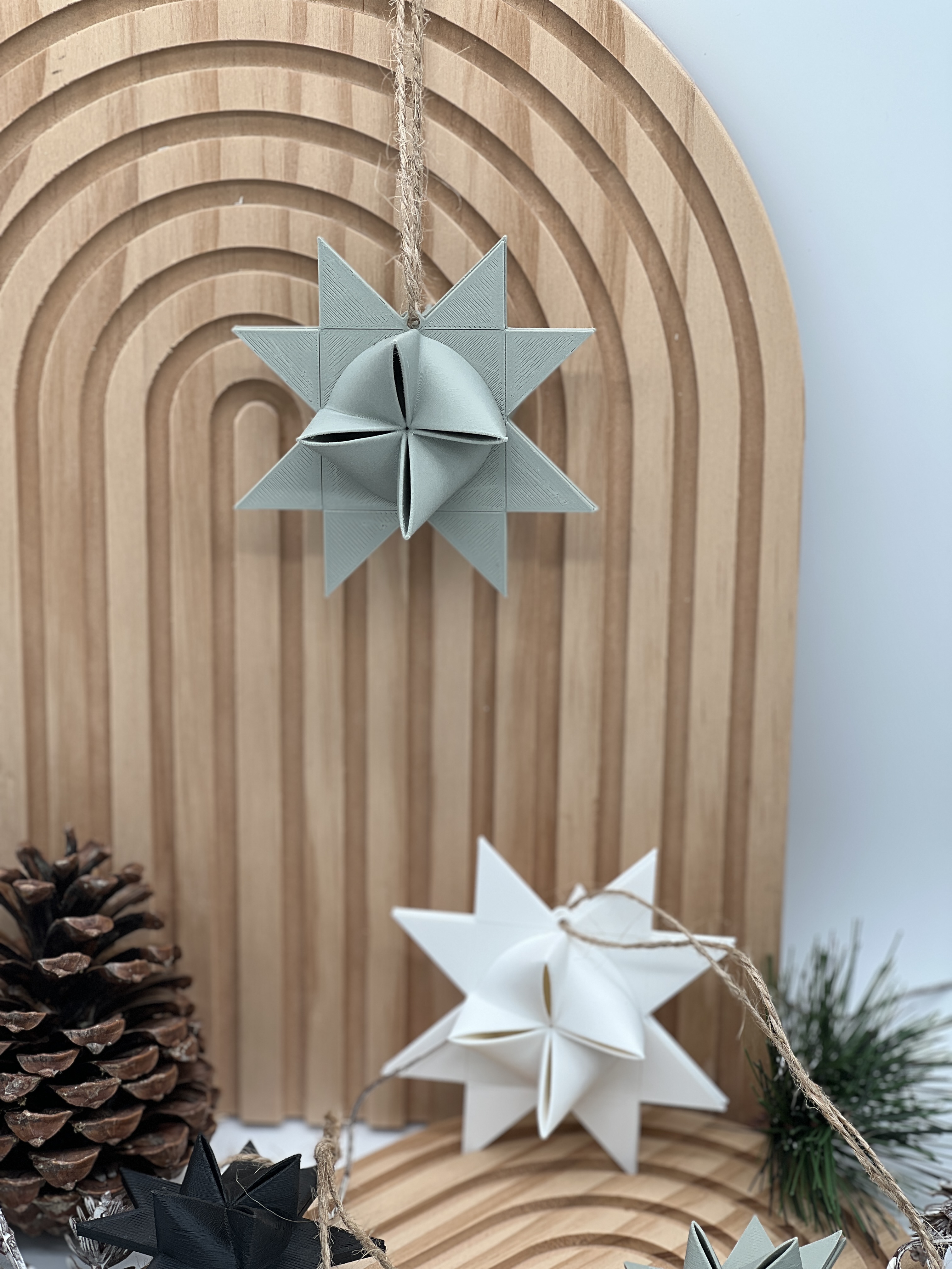 3D Druck Fröbelstern 3Größen Weihnachtsdekoration zum aufhängen