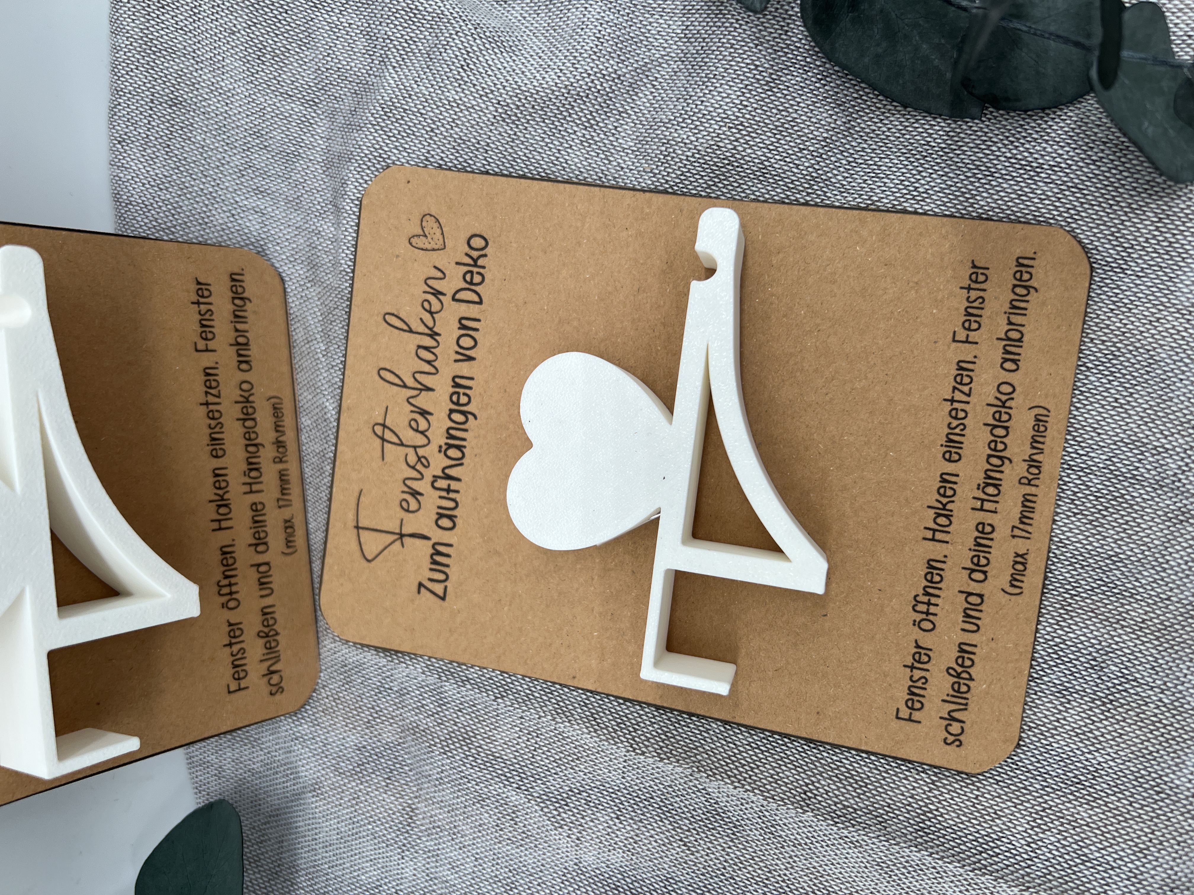 Produktkarte Fensterhaken Herz – Printable Download | Verpackungskarte Deko Aufhänger