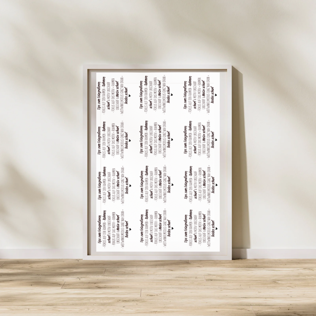 Druckvorlage FOTOTIPS für Fotorahmen A4 PDF