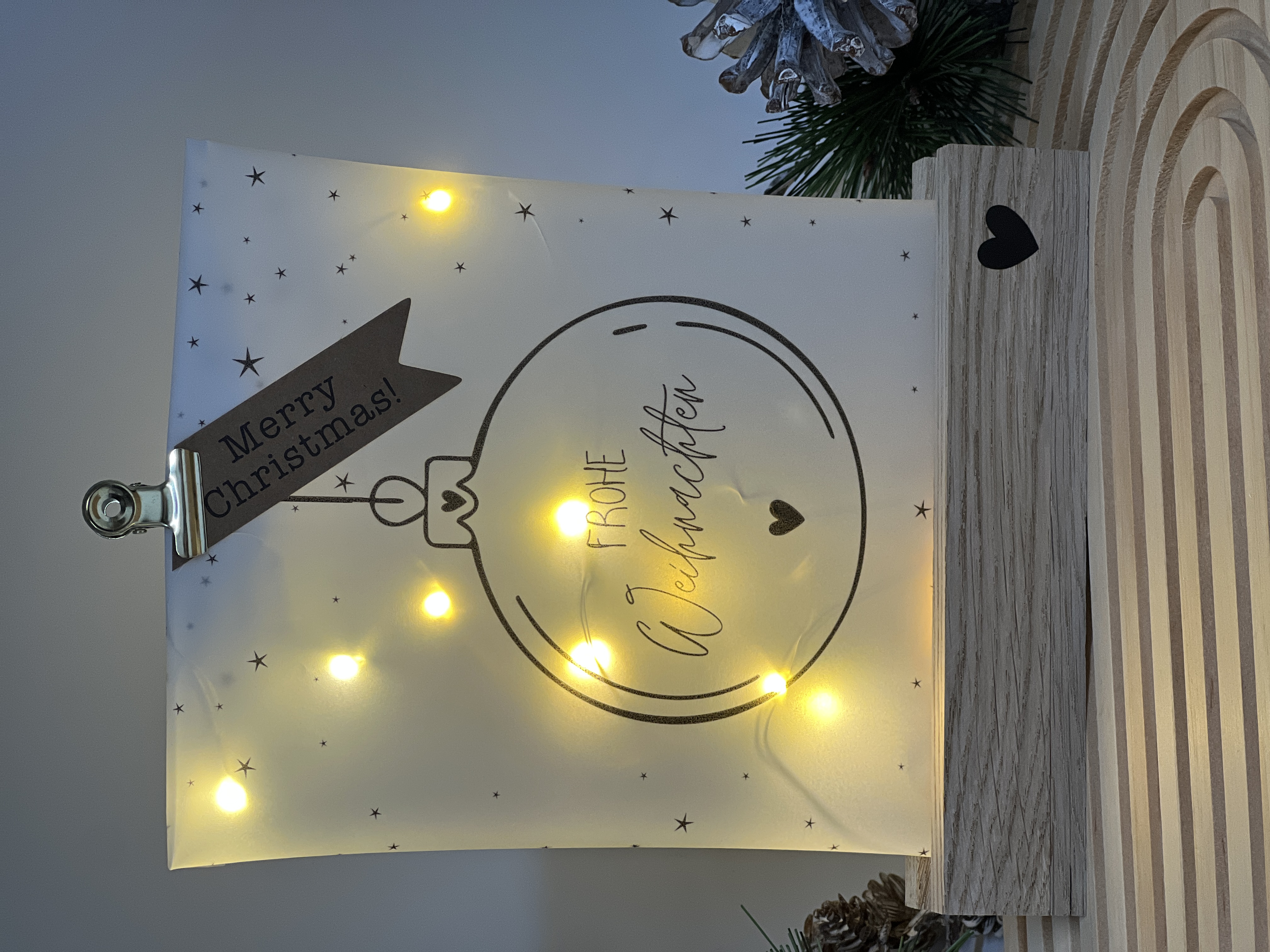 Lichttüte Weihnachten ist...Mit LED Lichterkette