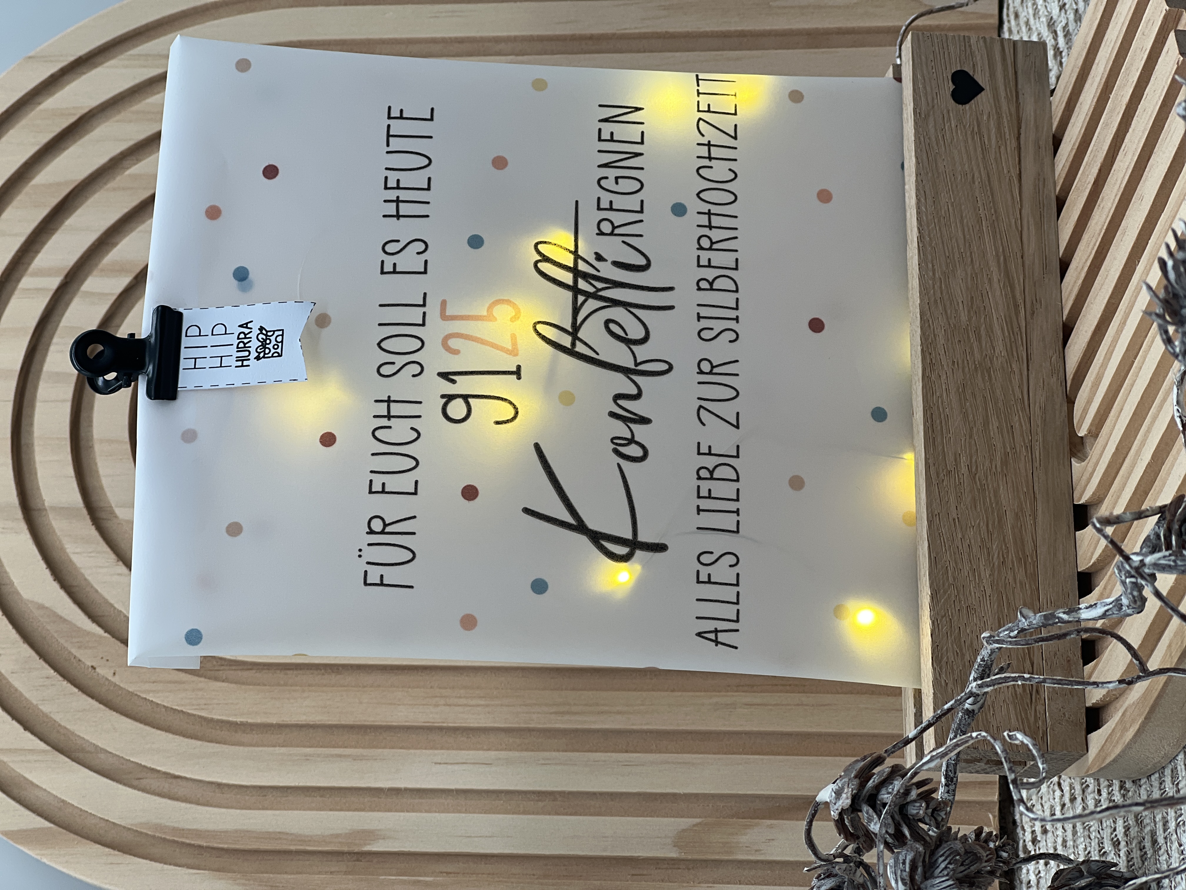 Lichttüte mit Motiv Silberhochzeit Geldgeschenk
