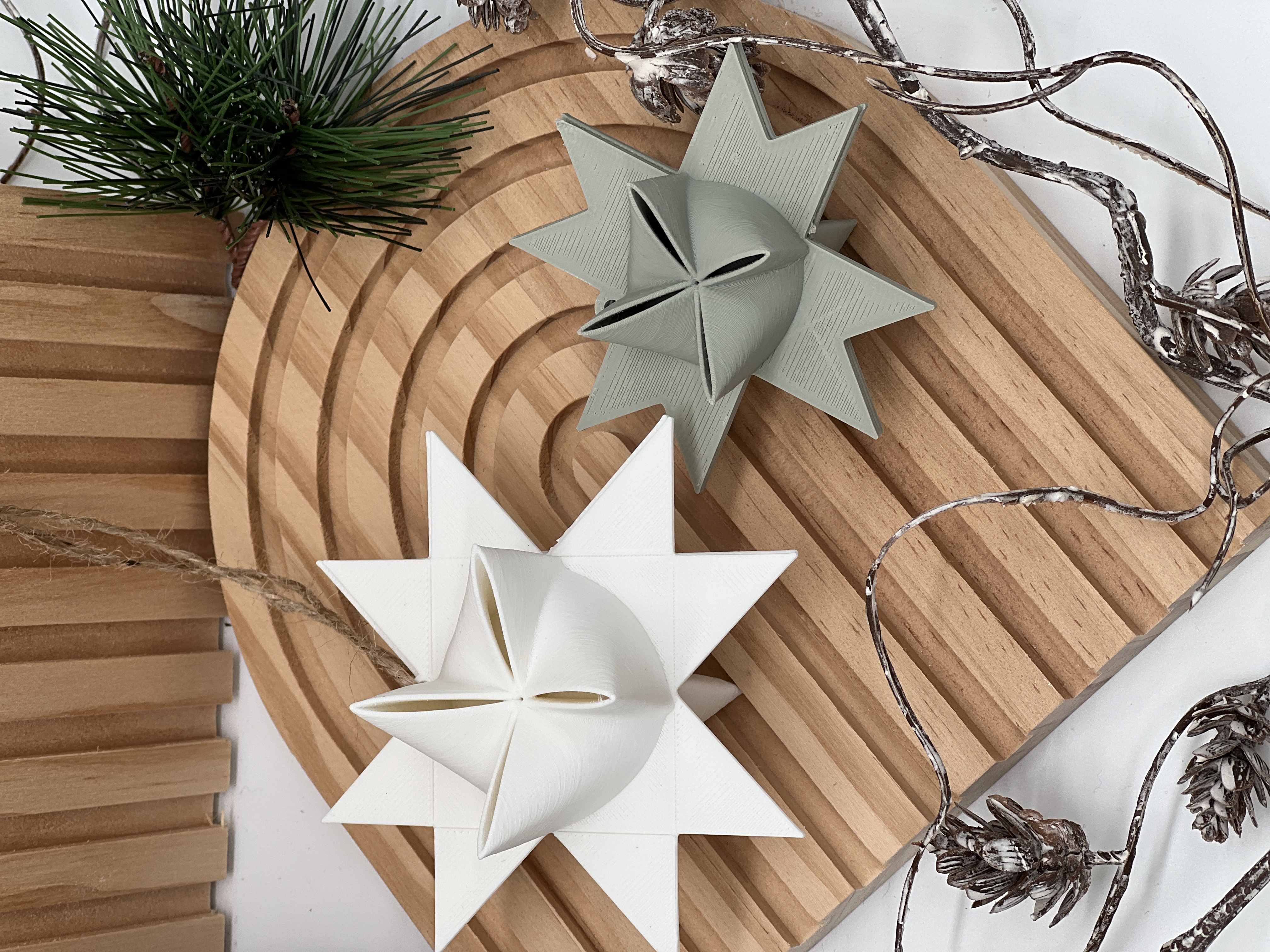3D Druck Fröbelstern 3Größen Weihnachtsdekoration zum aufhängen
