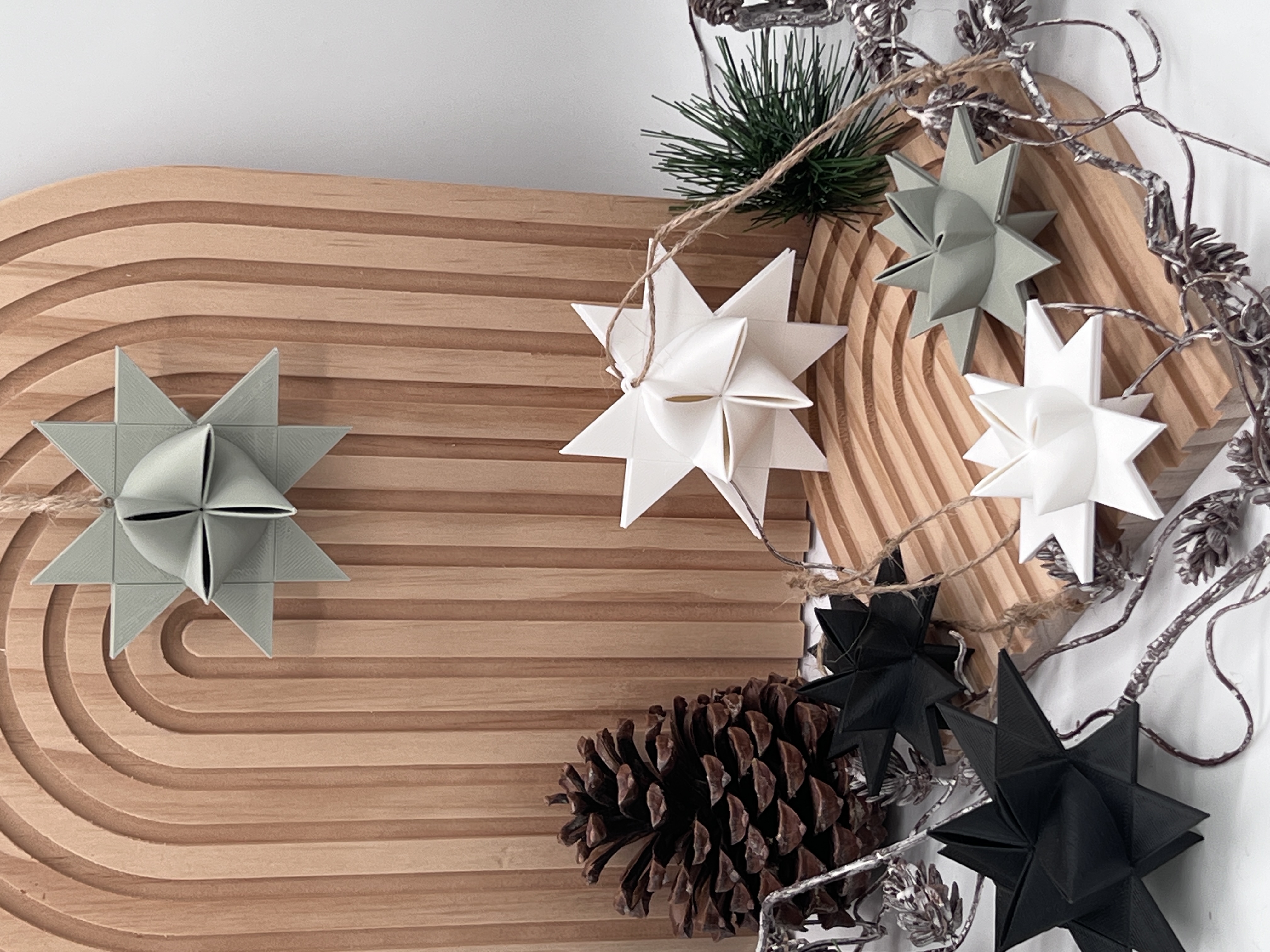 3D Druck Fröbelstern 3Größen Weihnachtsdekoration zum aufhängen