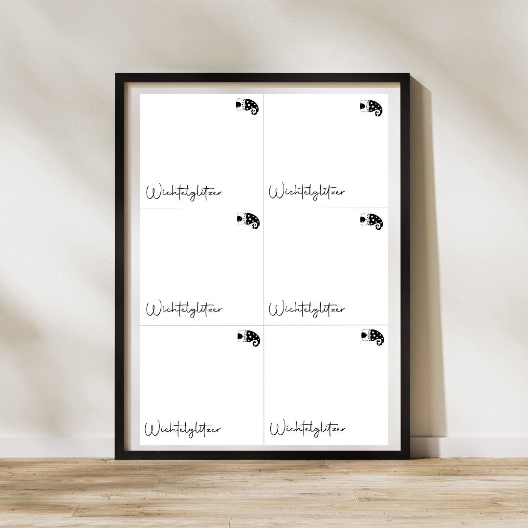 Druckvorlage Wichtelglitzer Karten Sonnenfänger