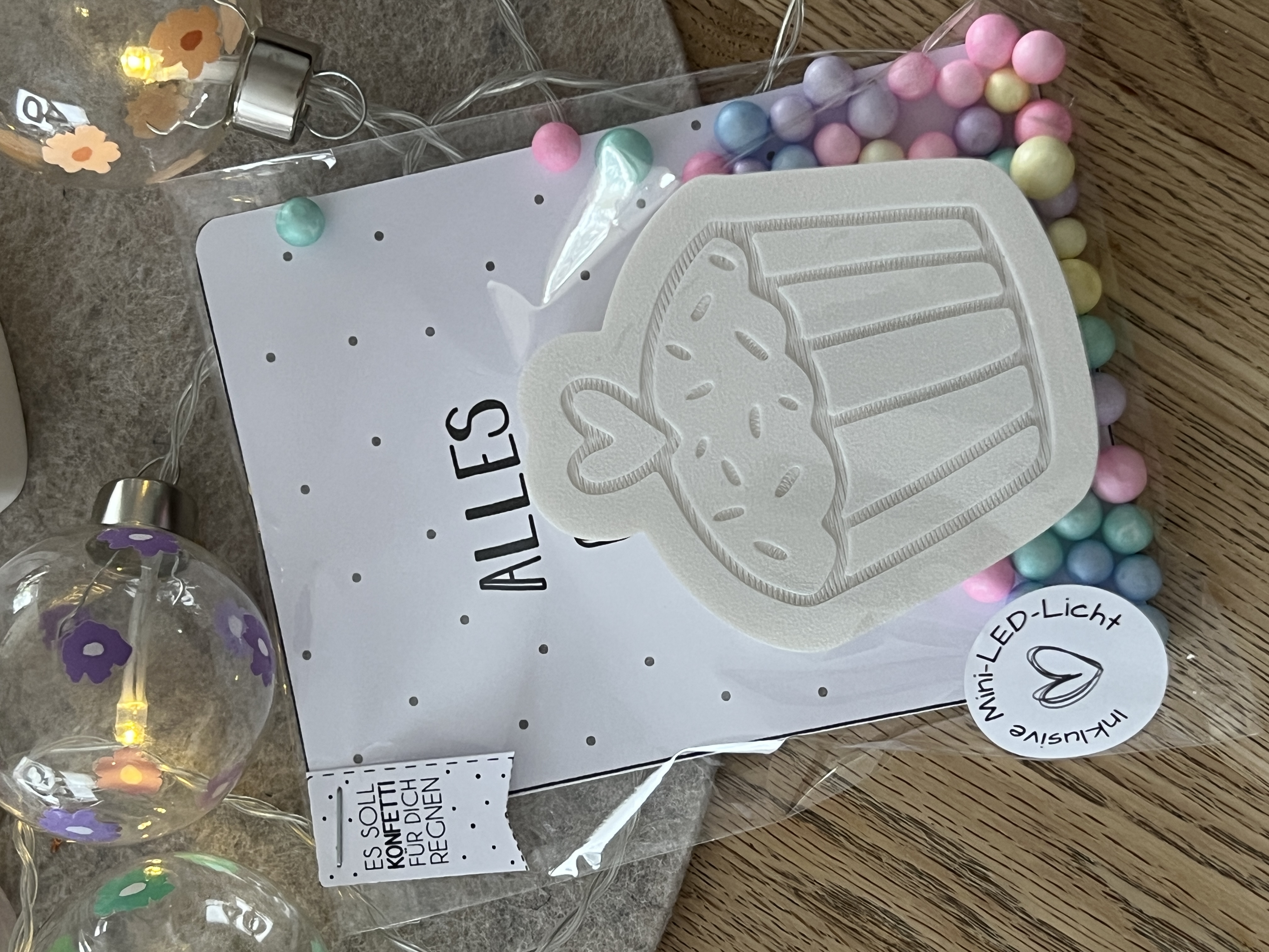 Geldgeschenk Törtchen mit Mini LED Licht