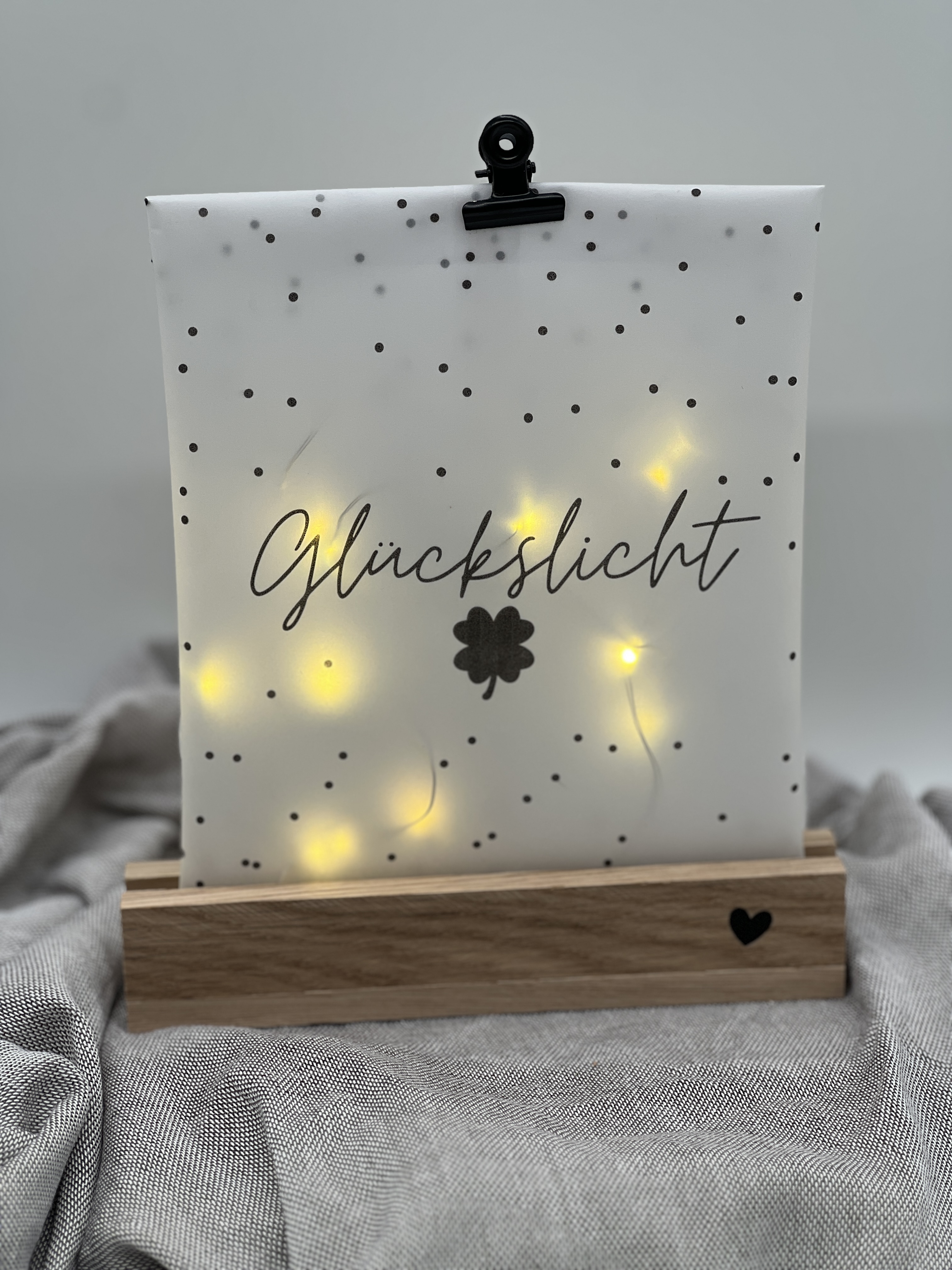 Lichttüte mit Motiv und Spruch