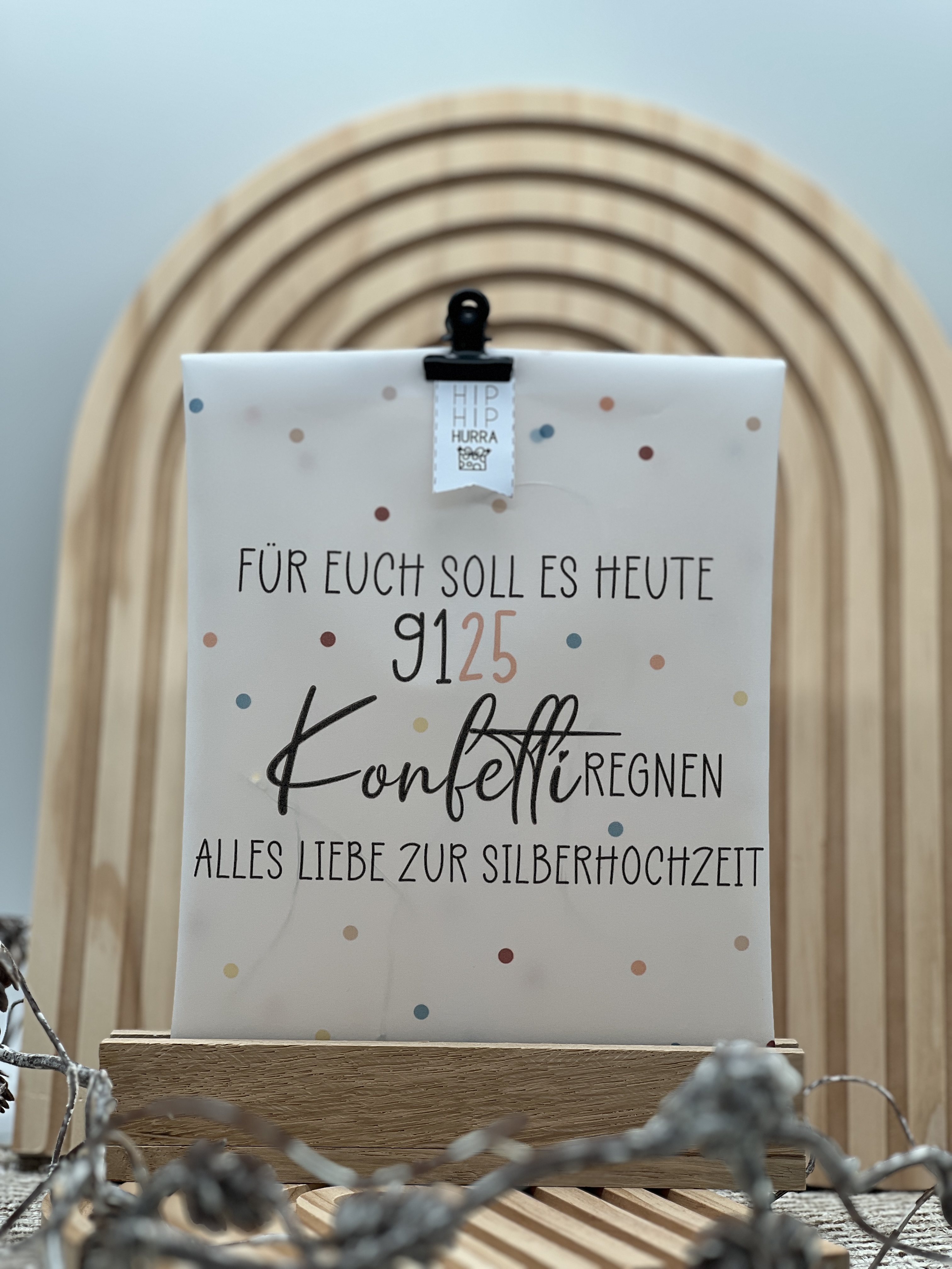 Lichttüte mit Motiv Silberhochzeit Geldgeschenk