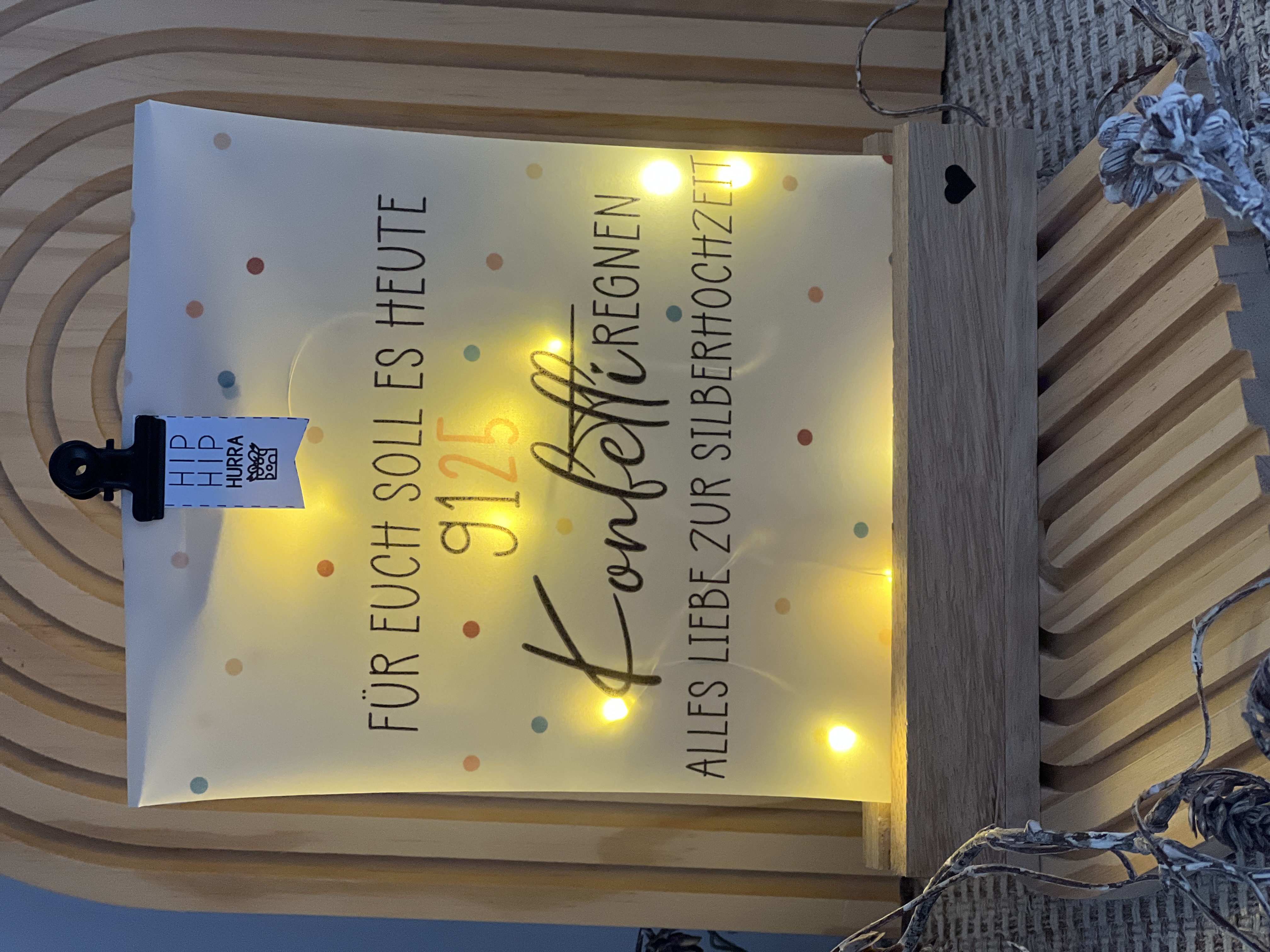 Lichttüte mit Motiv Silberhochzeit Geldgeschenk